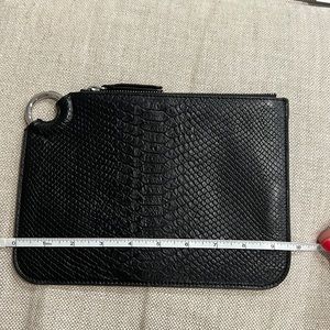 Leather snake embossed pouch